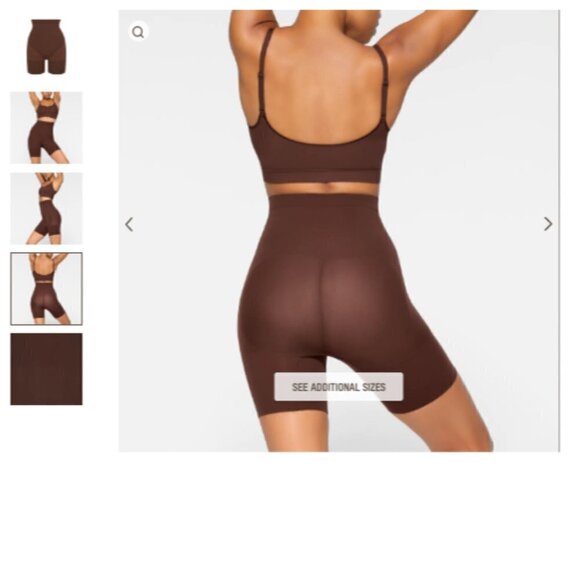 SKIMS Brown Seamless Sculpting High-Waisted Above the knee Short Size xxs/xs - Picture 2 of 3